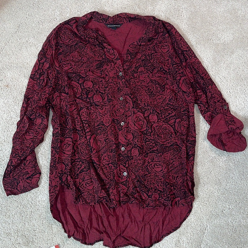 Women’s rose print blouse